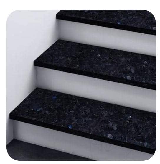 Polished granite stair treads